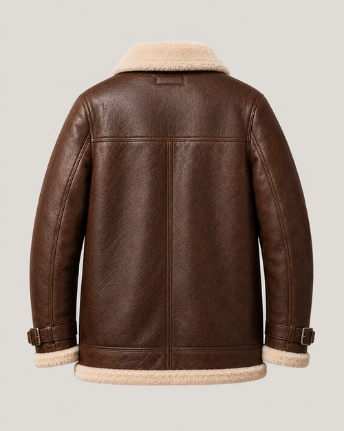 Men’s Brown Shearling Leather Jacket