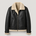 Men’s Black Shearling Aviator Leather Jacket