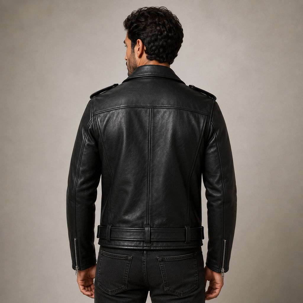 Men’s Premium Black Leather Biker Jacket