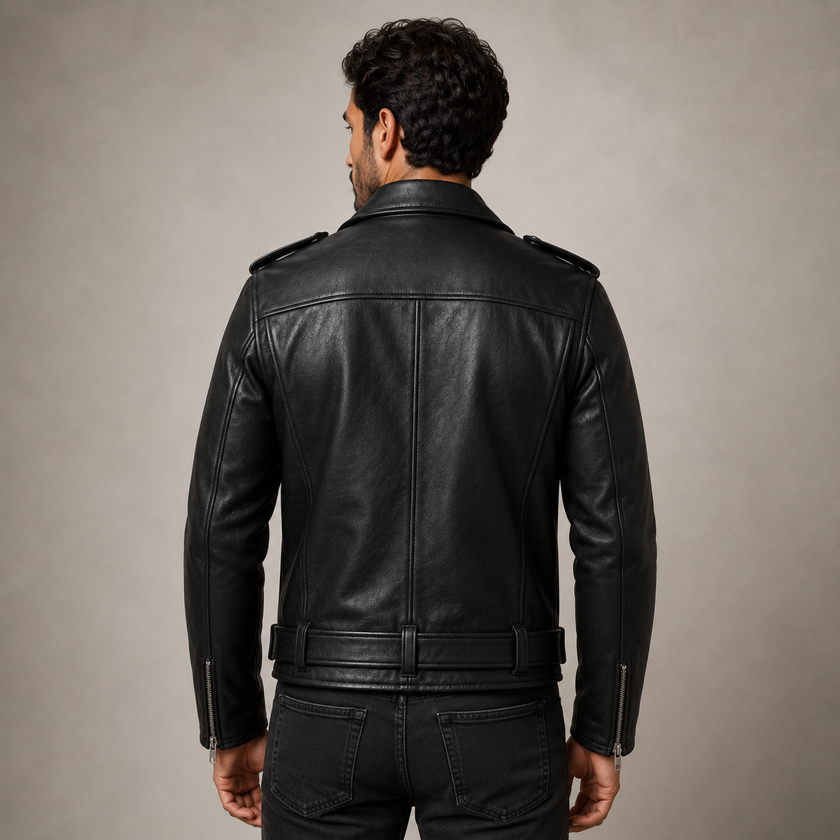 Men’s Premium Black Leather Biker Jacket