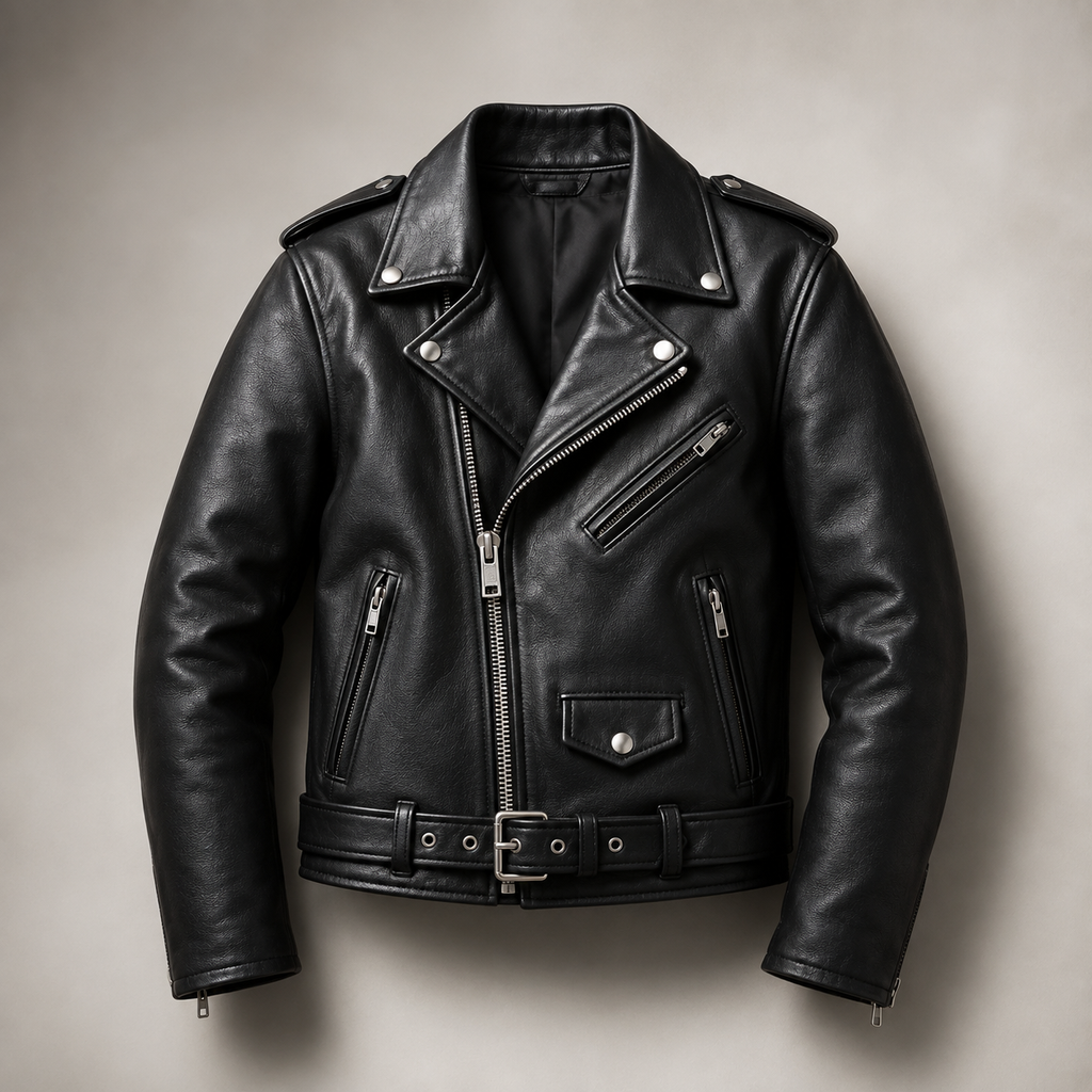 Men’s Premium Black Leather Biker Jacket
