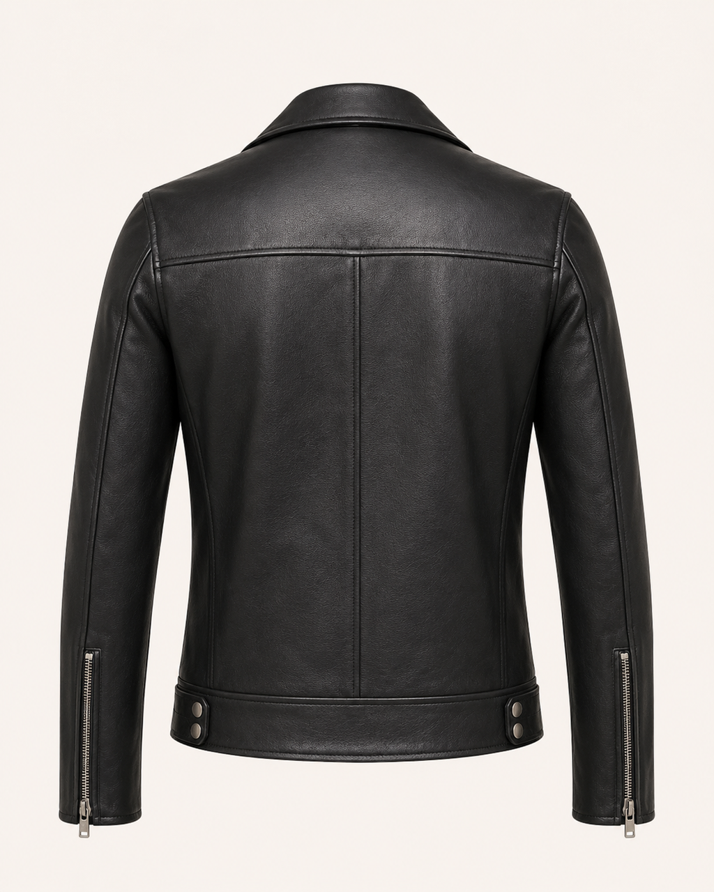 Men’s Classic Black Leather Biker Jacket
