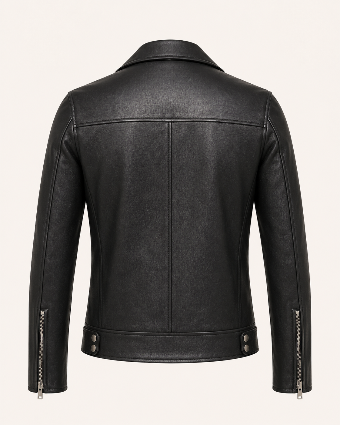 Men’s Classic Black Leather Biker Jacket